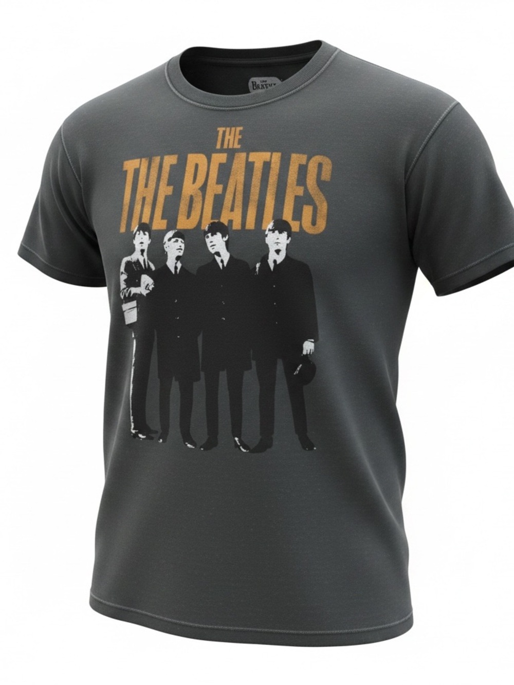 The Beatles Short Sleeve Graphic Tee - Charcoal with Gold Print